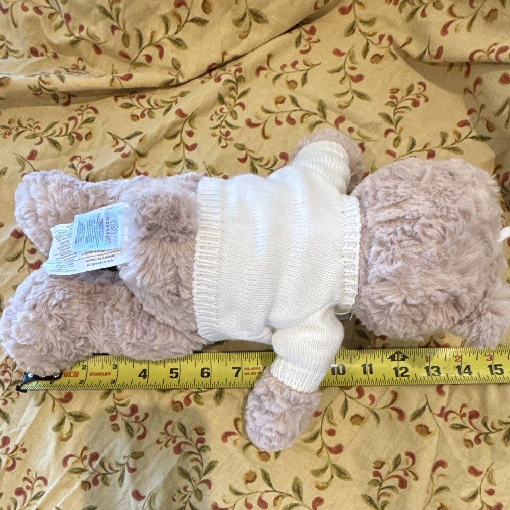 NWT Snug Plush Patriotic Teddy Bear White American Flag Knit Sweater 14 In - Picture 6 of 6